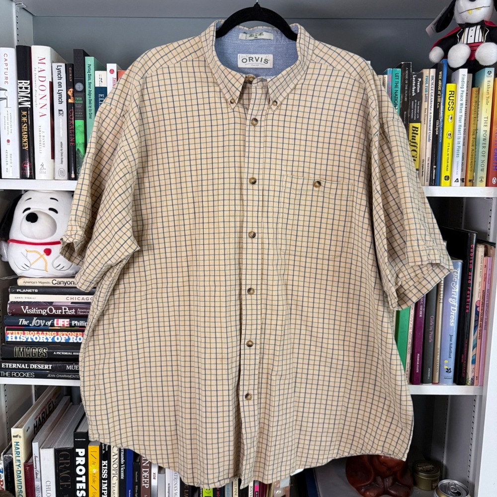 Orvis Sporting Traditions Tattersall Plaid Short Sleeve Button Down XXL